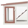 Large brown and white wooden animal cage 204x45x85 cm by vidaXL, Cages and habitats for small animals - Ref: Foro24-170844, P...