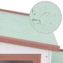 Large brown and white wooden animal cage 204x45x85 cm by vidaXL, Cages and habitats for small animals - Ref: Foro24-170844, P...