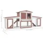 Large brown and white wooden animal cage 204x45x85 cm by vidaXL, Cages and habitats for small animals - Ref: Foro24-170844, P...