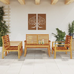 Juego de muebles de jardín 5 pzas madera maciza de acacia