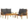 Set de muebles para jardín 3 piezas con cojines madera acacia de , Conjuntos de jardín - Ref: Foro24-3211799, Precio: 375,63 ...