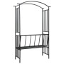 Garden arch with black iron bench 128x50x207 cm by vidaXL, Pergolas, arches and garden trellises - Ref: Foro24-47093, Price: ...