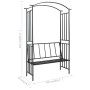 Garden arch with black iron bench 128x50x207 cm by vidaXL, Pergolas, arches and garden trellises - Ref: Foro24-47093, Price: ...