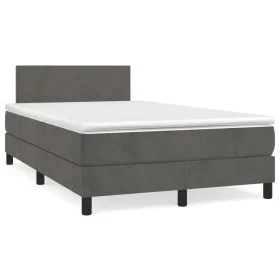 Cama box spring con colchón terciopelo gris oscuro 120x190 cm de , Camas y somieres - Ref: Foro24-3269826, Precio: 395,00 €, ...