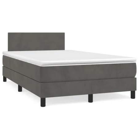 Boxfeder mit dunkelgrauer Samtmatratze 120x190 cm von , Betten und Lattenroste - Ref: Foro24-3269826, Preis: 395,00 €, Rabatt: %