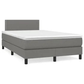 Box spring bed with dark gray fabric mattress 120x190 cm by , Beds and slatted bases - Ref: Foro24-3269717, Price: 430,16 €, ...