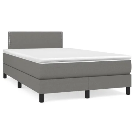 Box spring bed with dark gray fabric mattress 120x190 cm by , Beds and slatted bases - Ref: Foro24-3269717, Price: 430,16 €, ...