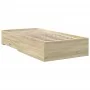 Sonoma oak engineered wood bed with drawers 90x200 cm by , Beds and slatted bases - Ref: Foro24-3280428, Price: 110,34 €, Dis...