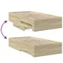 Sonoma oak engineered wood bed with drawers 90x200 cm by , Beds and slatted bases - Ref: Foro24-3280428, Price: 110,34 €, Dis...