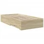 Sonoma oak engineered wood bed with drawers 90x190 cm by , Beds and slatted bases - Ref: Foro24-3280435, Price: 107,11 €, Dis...