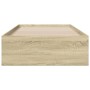 Sonoma oak engineered wood bed with drawers 90x190 cm by , Beds and slatted bases - Ref: Foro24-3280435, Price: 108,32 €, Dis...