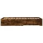 Cama con cajones madera de ingeniería roble ahumado 90x190 cm de , Camas y somieres - Ref: Foro24-3280437, Precio: 109,09 €, ...