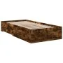 Bett aus geräuchertem Eichenholzwerkstoff mit Schubladen 90x190 cm von , Betten und Lattenroste - Ref: Foro24-3280437, Preis:...