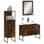 3-teiliges Badezimmermöbel-Set aus geräuchertem Eichensperrholz von , Badezimmermöbel - Ref: Foro24-3214351, Preis: 156,74 €,...