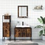 3-piece bathroom furniture set smoked oak plywood by , Bathroom furniture - Ref: Foro24-3214351, Price: 156,47 €, Discount: %