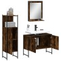 3-piece bathroom furniture set smoked oak plywood by , Bathroom furniture - Ref: Foro24-3214351, Price: 156,47 €, Discount: %