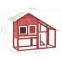 Massiver Stall aus rot-weißem Tannenholz, 140 x 63 x 120 cm von vidaXL, Käfige und Lebensräume für Kleintiere - Ref: Foro24-1...