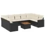 Gartensofa-Set 10-teilig mit schwarzen synthetischen Rattankissen von , Gartensets - Ref: Foro24-3256595, Preis: 579,71 €, Ra...
