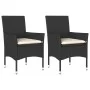 Garden armchairs with cushions 2 pcs black synthetic rattan by , Garden chairs - Ref: Foro24-368108, Price: 125,68 €, Discoun...