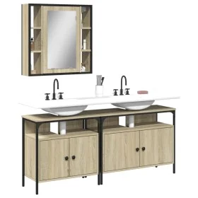 3-teiliges Badmöbelset aus Sonoma-Eichensperrholz von , Badezimmermöbel - Ref: Foro24-3214726, Preis: 183,47 €, Rabatt: %