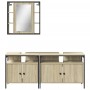Set de muebles de baño 3 pzas madera contrachapada roble sonoma de , Muebles de baño - Ref: Foro24-3214726, Precio: 189,97 €,...