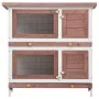 Kaninchenkäfig mit 4 braunen Holztüren von vidaXL, Käfige und Lebensräume für Kleintiere - Ref: Foro24-170835, Preis: 136,34 ...