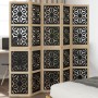 Divider screen 5 panels solid Paulownia wood brown black by , Room dividers - Ref: Foro24-358806, Price: 140,44 €, Discount: %
