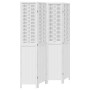 Biombo separador de 4 paneles madera maciza Paulownia blanco de , Divisores de ambientes - Ref: Foro24-358723, Precio: 132,40...