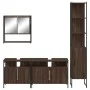 4-piece bathroom furniture set in brown oak plywood by , Bathroom furniture - Ref: Foro24-3214689, Price: 225,05 €, Discount: %