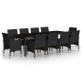 Juego de comedor de jardín 11 piezas ratán sintético negro de vidaXL, Conjuntos de jardín - Ref: Foro24-3058572, Precio: 854,...