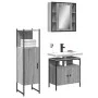 Sonoma gray plywood 3-piece bathroom furniture set by , Bathroom furniture - Ref: Foro24-3214758, Price: 171,43 €, Discount: %