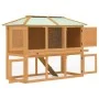Conejera jaula de animales con doble piso de madera de vidaXL, Jaulas y habitáculos para animales pequeños - Ref: Foro24-1708...