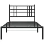 Bed frame with black metal headboard 100x190 cm by , Beds and slatted bases - Ref: Foro24-376318, Price: 74,98 €, Discount: %