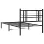 Bed frame with black metal headboard 100x190 cm by , Beds and slatted bases - Ref: Foro24-376318, Price: 74,98 €, Discount: %