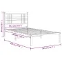 Bed frame with black metal headboard 100x190 cm by , Beds and slatted bases - Ref: Foro24-376318, Price: 74,98 €, Discount: %