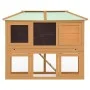Conejera jaula de animales con doble piso de madera de vidaXL, Jaulas y habitáculos para animales pequeños - Ref: Foro24-1708...
