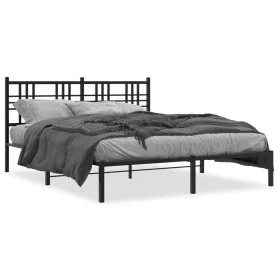 Bettgestell mit schwarzem Metallkopfteil 150x200 cm von , Betten und Lattenroste - Ref: Foro24-376326, Preis: 115,41 €, Rabat...