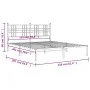Bettgestell mit schwarzem Metallkopfteil 150x200 cm von , Betten und Lattenroste - Ref: Foro24-376326, Preis: 115,41 €, Rabat...