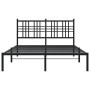 Bed frame with black metal headboard 140x190 cm by , Beds and slatted bases - Ref: Foro24-376324, Price: 97,73 €, Discount: %
