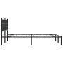Bed frame with black metal headboard 140x190 cm by , Beds and slatted bases - Ref: Foro24-376324, Price: 97,73 €, Discount: %