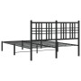 Bed frame with black metal headboard 140x190 cm by , Beds and slatted bases - Ref: Foro24-376324, Price: 97,73 €, Discount: %