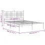 Bettgestell mit schwarzem Metallkopfteil 140x190 cm von , Betten und Lattenroste - Ref: Foro24-376324, Preis: 96,33 €, Rabatt: %