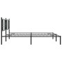 Bed frame with black metal headboard 193x203 cm by , Beds and slatted bases - Ref: Foro24-376330, Price: 123,47 €, Discount: %