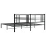 Bed frame with black metal headboard 193x203 cm by , Beds and slatted bases - Ref: Foro24-376330, Price: 123,47 €, Discount: %