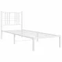 Metal bed frame with white headboard 80x200 cm by , Beds and slatted bases - Ref: Foro24-376364, Price: 68,40 €, Discount: %