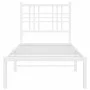 Metal bed frame with white headboard 80x200 cm by , Beds and slatted bases - Ref: Foro24-376364, Price: 68,40 €, Discount: %