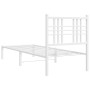 Bettgestell aus Metall mit weißem Kopfteil 80x200 cm von , Betten und Lattenroste - Ref: Foro24-376364, Preis: 69,50 €, Rabat...