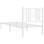 Metal bed frame with white headboard 80x200 cm by , Beds and slatted bases - Ref: Foro24-376364, Price: 68,40 €, Discount: %