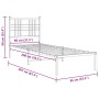 Bettgestell aus Metall mit weißem Kopfteil 80x200 cm von , Betten und Lattenroste - Ref: Foro24-376364, Preis: 69,50 €, Rabat...
