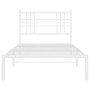 Bettgestell aus Metall mit weißem Kopfteil 90x200 cm von , Betten und Lattenroste - Ref: Foro24-376366, Preis: 71,54 €, Rabat...